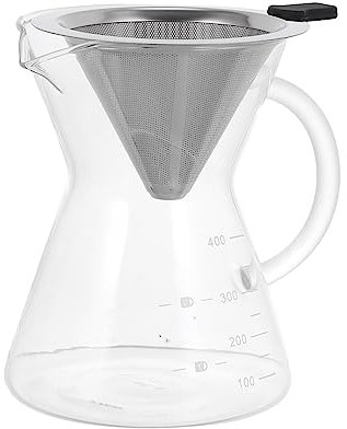 OKUMEYR 1juego Cafetera De Borosilicato Con Filtro De Inoxidable Para Café Manual Portátil y