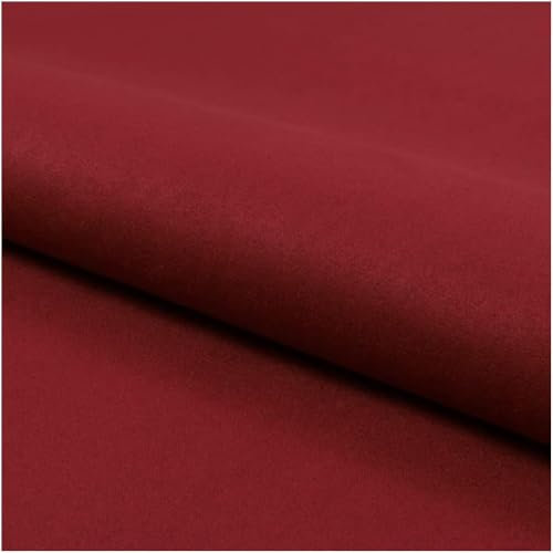 Fabreco NUBUK Polsterstoff Meterware 148 cm breit, 100% Polyester, Gewicht 300 g/lfm, Microfaser, Velourleder ideal als oder Möbelstoff für Sofakissen, Polsterbezüge - Dunkelrot
