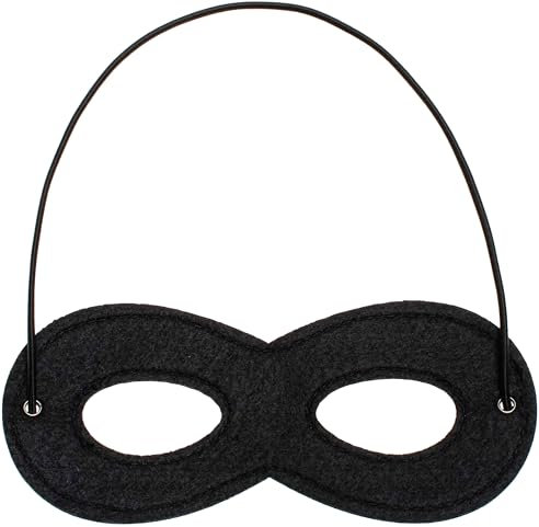 Costumed Augenmaske Bandit Zoro wie Panzerknacker & Bankräuber schwarz, Einbrecher Maske - Kinder & Erwachsene an Fasching & Karneval