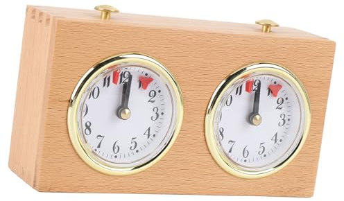Schachuhr Analog, Mechanischer Retro-Timer aus Holz für Schach, Chinesisches Schach und Weiqi-Spiele, Einfach zu Bedienen
