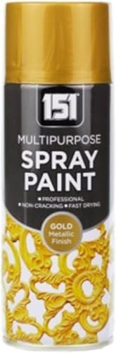 MIXEL Gold Metallic Spray, Fast Drying, Long-Lasting Durability, Ideal for Crafting, Home Décor, DIY Projects, Wood, Metal, Plastic, Ceramic, Easy to Apply, 400ml, (1 Pcs)