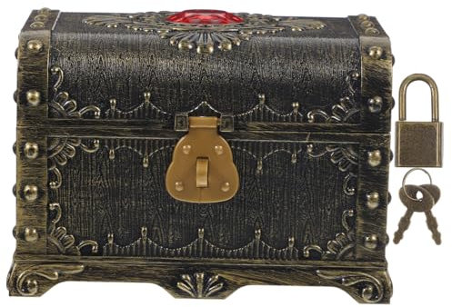 PRETYZOOM Schatztruhe Vintage Aus Kunststoff Dekorative Aufbewahrungsbox Für Schmuck Und Kleinigkeiten Retro Design Mit Deckel Geschenk Für Junge Mädchen Und Anlässe