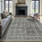 Vintage Schwarz Waschbarer Teppich Wohnzimmer 200x300cm Retro Rugs for Living Room Weich rutschfest Groß Tepich Kurzflor Schlafzimmer Carpet Living Room Bedroom Esszimmer Teppiche Büro