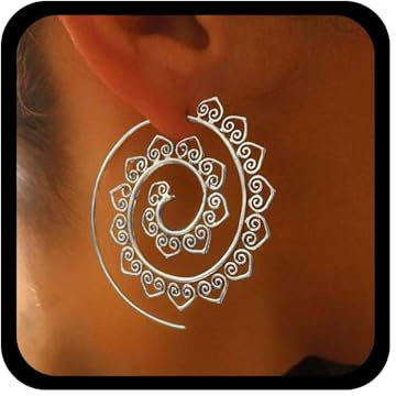 Cybche Gothic Spiral Ohrringe Mandala Spiral Ohrringe Gold Wirbel Spiral Stud Vortex Gear Indischer Schmuck Für Frauen