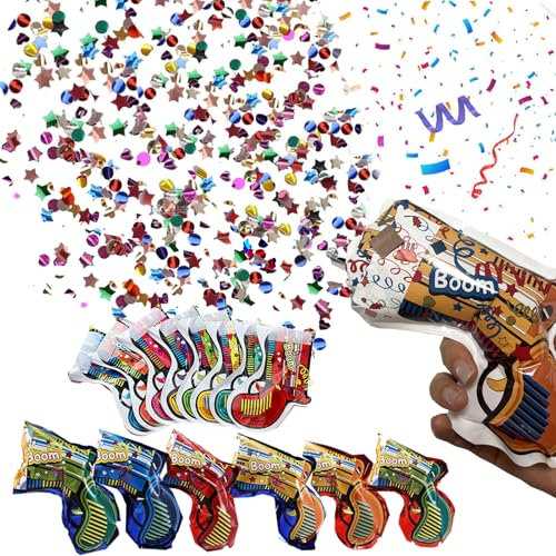 50 Stück Konfetti-Kanonen für Partys, Biologisch Abbaubares Konfettikanone Set für Karneval Geburtstag Hochzeit und Jubiläum
