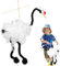 Títere marioneta de grúa, títeres de cuerda - Craneeteta marioneta títere hecha a mano suave con cuerdas de extracción,Muñecas de peluche de madera, juguetes de artesanía educativa interactiva para ju
