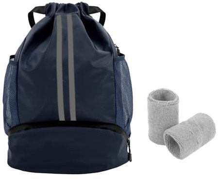 Turnbeutel Sportrucksack Sporttasche Sportbeutel mit Kordelzug,Wasserfest Fussball Rucksack Fußballtasche Sport Große Rucksäcke für Damen Herren Mädchen Junior jungen Kinder.Inklusive Schweissband