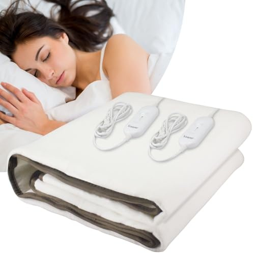 BEPER P203TFO111 Doppelbett-Heizdecke, 2 Zonen mit unabhängiger Steuerung, 3 Temperaturstufen, waschbar, automatische Abschaltung, 160 x 140 cm