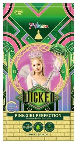 7th Heaven Wicked Bubble Face Mask, Glinda Strawberry Peel Off - 7th Heaven | Vegan, hyaluronic acid, cruelty-free, genuine skincare, wicked merchandise, Genuine 7th Heaven Face Masks Skincare & Wicked
