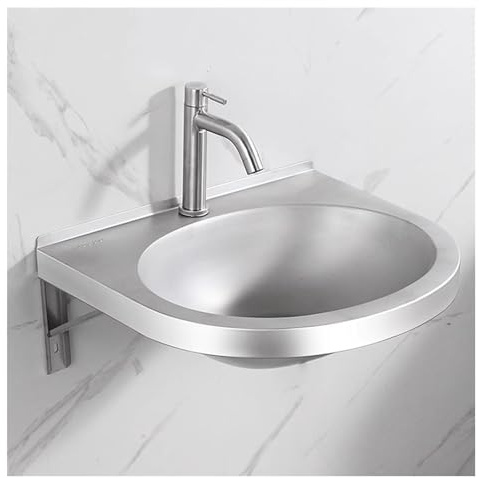 Fregadero de Acero Inoxidable para Uso General de Pared, Fregadero de Un Solo Seno, Fácil de Montar para Exteriores, Interiores, Garajes