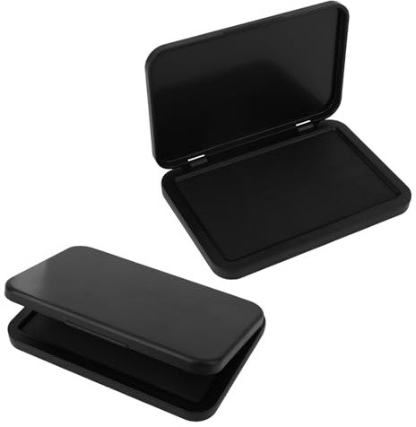 2st Svarta Stämpeldynor, 10,1x6,3cm Premiumstämpeldynor för Gummistämplar och Genomskinliga Stämplar Perfekt för Kontor Hem och Hantverk