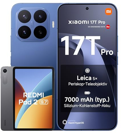 XIAOMI 17T Pro 12+512G Deep Blue Bundle Redmi Pad 2 9.7 4+64GB Gray