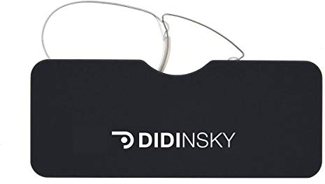 DIDINSKY Louvre lunettes de lecture sans branches pince-nez | Ultralégères 6 g, compactes, avec étui et adhésif pour téléphone ; style rétro, +1,0 à +3,0.