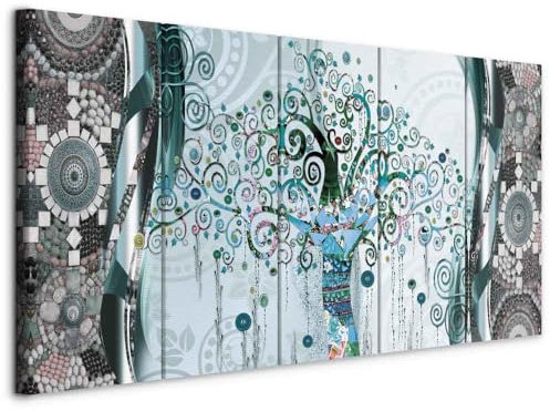murando - Quadro Gustav Klimt 225x90 cm 5 Pezzi - Stampa su Tela Canvas con Struttura - Quadri Componibili Moderni Soggiorno Grandi - Murale Arte Decorazioni da Parete Decori - Alberi l-A-0006-b-o