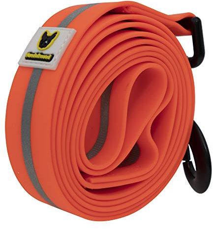 HUNDEFREUND Weiche Hundeleine 150 cm - Sichere Leine für alle Hunde Neon Leuchtend (Orange) - Bissfest Reißfest Komfortabel Pflegeleicht Reflektierend