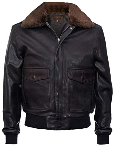 Infinity Leather Herren Air Force A2 USAF Braun Pilotenkombi Fliegerjacke Aus Echtem Leder 3XL