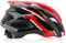 Shinmax Fahrradhelm Herren Damen Fahrradhelm mit Licht Fahrrad Helm mit Visier Helm Fahrrad Superleicht Einstellbare MTB Erwachsenen mit Aufbewahrungstasche (Schwarz Rot Weiß)