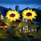 ZQX Solarleuchte Garten für Außen, 2 Stück Solar Sonnenblumen lichter, IP65 Wasserdicht LED Stehend Blumen Solarlampen Deko für Terrasse, Rasen, Gehweg, Landschaft, Hof - Warmweiß