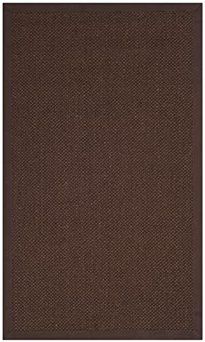 Safavieh Naturfaser Teppich für Wohnzimmer, Esszimmer, Schlafzimmer, Natural Fiber Collection, Kurzer Flor, Dunkelbraun, 61 x 91 cm