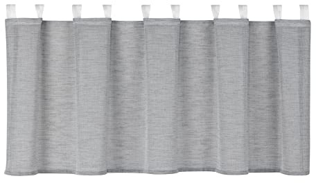 Design Schlaufen Scheibengardine | grau kariert | 4048 | HxB 50x140cm |