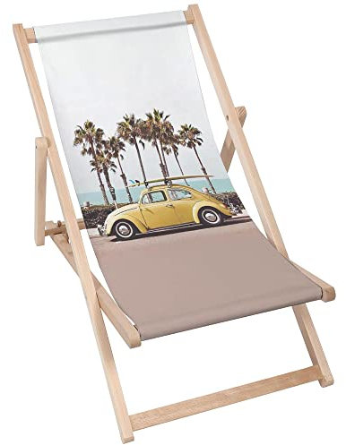 DreamRoots Liegestuhl klappbar Holz, Buchenholz bis zu 130 kg, Sonnenliege klappbar mit 3-stufiger Neigungsregulierung der Rückenlehne, Strandstuhl Holz mit waschbare 100% Polyester, Liegestuhl Holz