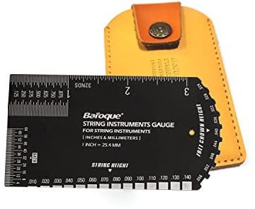 NEW Guitar Ruler String Action Ruler Gauge Tool, Fret Rocker Luthier Tool Guitarist Gift, Guitar Set Up Tool Kit for Electric Bass Acoustic Guitar Ukulele Mandolin Banjo -BONUS LEATHER CASE