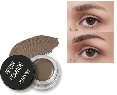 PHOERA Augenbrauen-Pomade, wasserdicht, 24 Stunden, langlebig, schweißresistent, 6 Farben, cremefarbenes Gel (03 Soft Brown)