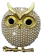 URFEDA Eulen-Entlüftungsclip Parfümhalter Auto Lufterfrischer Entlüftungsclip Bling Glamour Dekoration mit Perlen Stress abbauen für Geburtstagsfeier Weihnachten