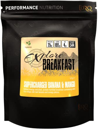 Torq Explore - Banana & Mango Breakfast - Healthy Cereal for Pre & Post Workout, Exercise - High in Protein, 25g of Protein, 100g of Carbohydrates Perfect for Expeditions