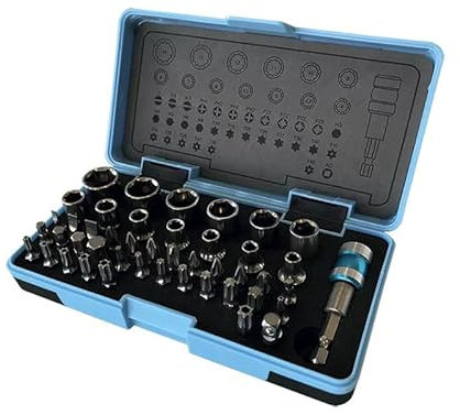 LEMAN Coffret de douilles 1/4'' + embouts Inox 45 pièces Classic - Electroportatif et machine