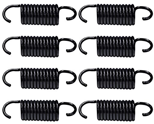 Fromann 63.5mm/2-1/2inch Recliner Replacement Springs Electric Sofa Chair Springs Dual Hook Mechanism Tension Springs 8 Pcs Black [12 Turn]