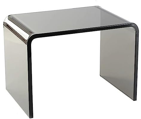 Klar Acryl End Tabelle, U-förmigen Beistelltisch mit abgerundeten Kanten, stilvolle Moderne Couchtisch kleine Räume Schlafzimmer oder Wohnzimmer Möbel(42.5x28x40cm(17x11x16), Grey)