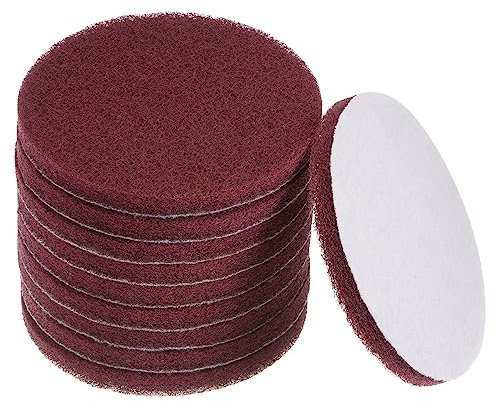 sourcing map 10pcs Drill Power Brush 5 inch Tile Scrubber Scouring Pads 320-400 Grit for Bathroom Kitchen Household Cleaning