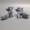 eberin · Kleiner Gedenkstein mit Engel · Engel Deko Figur · Grabschmuck · Engel mit Herz fürs Grab · Grabengel Friedhof (Set mit 2 Engel)