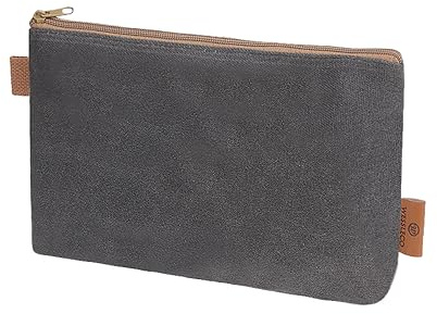 Grau Multifunktionale Werkzeugtasche, tragbare Reißverschlusstasche aus Segeltuch, wasserdichte Aufbewahrungstasche, geeignet für Arbeit und Reisen(Groß)