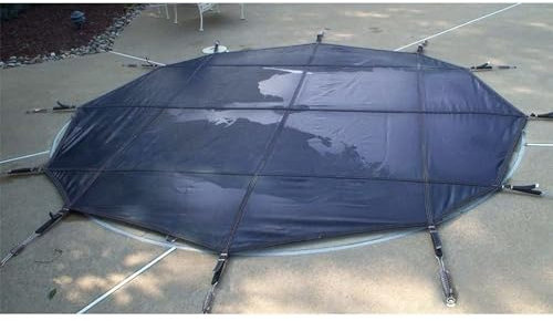 Winterpoolabdeckung Verdickte Große Winterpoolabdeckung Rundes Blaues / Grünes Netz, Deckel Für Unterirdische Pools Strapazierfähiger Schwimmbadschutz Für Kinder, Hunde, Katzen, Mit Beschlägen ( Color