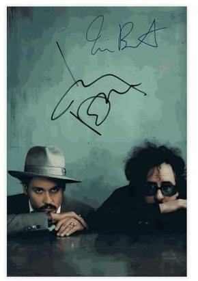 FrySky Johnny Depp Tim Burton Autogrammposter auf Leinwand, Poster, Wandkunst, Dekor, Bild, Gemälde für Wohnzimmer, Schlafzimmer, Dekoration, ungerahmt, 30 x 45 cm