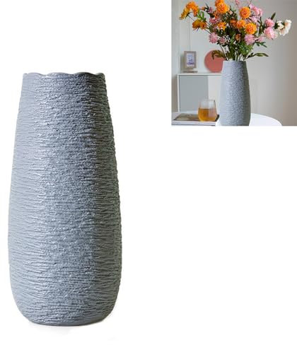 Jarrones Decorativos Jarron Blanco Jarrones Grandes Jarron Ceramica Adornos Decoración para El Hogar, Enriquecer La Vida (Gris Oscuro)