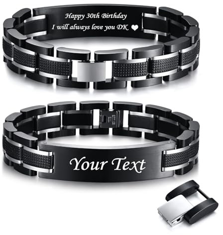 Armband Herren Silber Papa Personalisiertes : Geschenk Armkette Edelsathl 21.5cm Gravur Männer Glieder armbänder Junge Schmuck für Dad Geburtstagsgeschenk Vatertagsgeschenk