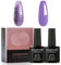 GZMAYUEN 2Pcs Smalti Semipermanenti per Unghie UV Gel Nail Polish Smalto Gel Semipermanente Set (Viola Glitter)