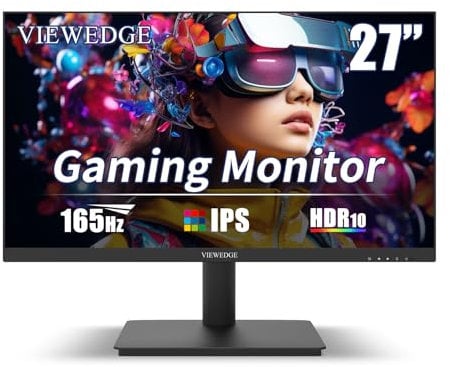 Viewedge 27 Inch Gaming Monitor with 165Hz/144hz IPS Panel | 1440p Gaming Monitor with HDR 10, 1ms, 120% sRGB | Bluelight Filter,VESA Wall Mounted and 2HDMI &1DP Port