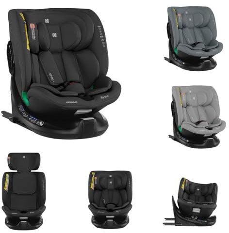 Kikkaboo Kindersitz i-Tour i-Size (40-150 cm) Gruppe 0+/1/2/3, Isofix, drehbar schwarz