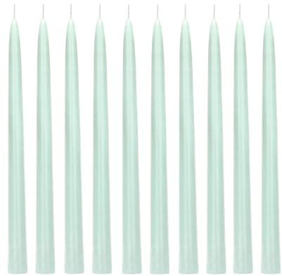 PartyDeco Spitzkerzen 24cm 10Stk. | Salbeigrün Matt