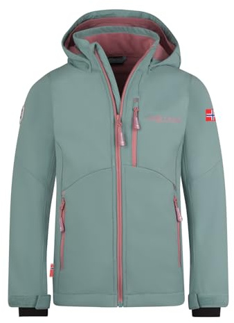 Trollkids Girls Balestrand Jacket 110, Glacier Green/Orchid
