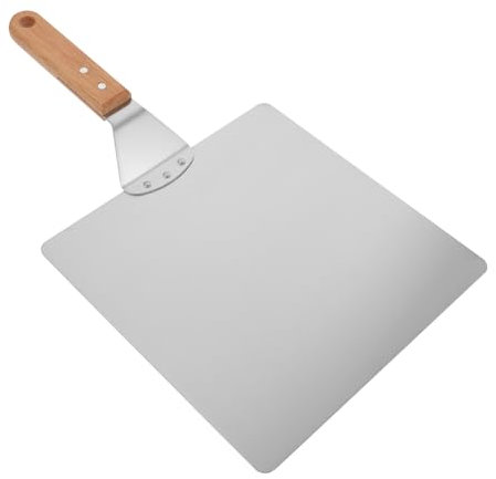 Pizzaschaufel aus Edelstahl mit Holzgriff für Backofen, Silber