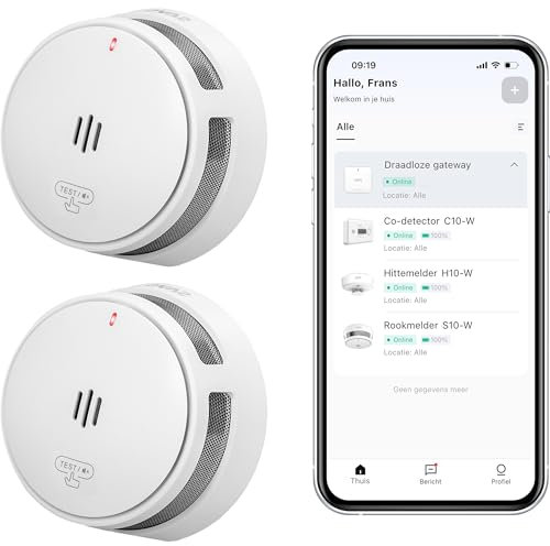 SAVS S10-W WLAN Rauchmelder Vernetzt - RF & WiFi Smart Rauchmelder, LinkSmart Konnektivität für 24 Geräte - Mobil App - Rauchmelder 10 Jahre Batterie - Dualer Optischer Sensor – Weiß - 2er Set