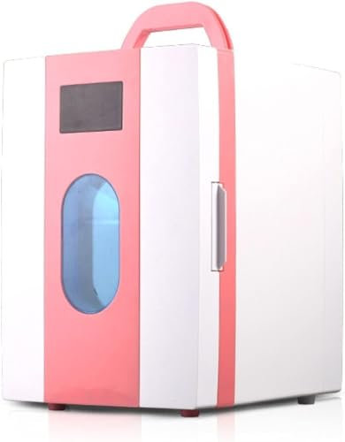 JvFbjLF Mini Fridge Car Fridge, 12v/120v Mini Car Freezer for Home, Bedroom, Car, Holiday, Food Drinks 10L(Pink)