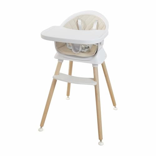 Albert Baby 3-in-1 Wooden High Chair for Babies & Toddlers – Convertible Baby Highchair with Tray, Booster Seat & Kids Chair – Modern, Easy-to-Clean Design, Adjustable Legs
