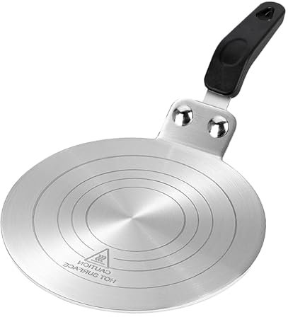 OZDEMIR Induction Hob Converter Plate, 20cm/7.87 Moka Pot Adapter, Stainless Steel, Composite, Ideal for Moka Pots