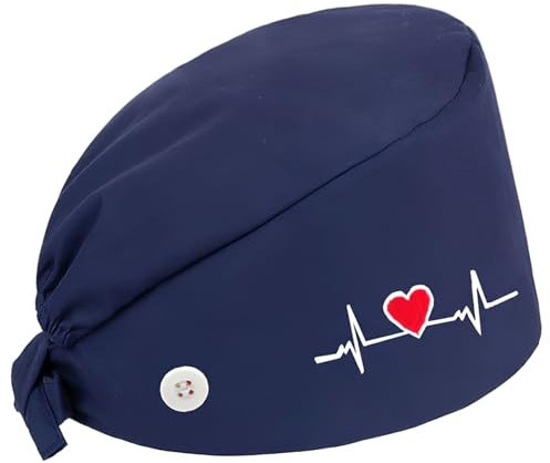 Smomend OP Haube, Lustige Op Hauben für Ärzte, Krankenschwestern, Zahnärzte und medizinisches Personal, Unisex Stoff Haube mit Schweißabsorber für Krankenhaus, Klinik und Labor, Einheitsgröße, Blau